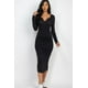 thumbnail image 1 of Vestido Midi de Manga Larga con Cuello Abierto, 1 of 2