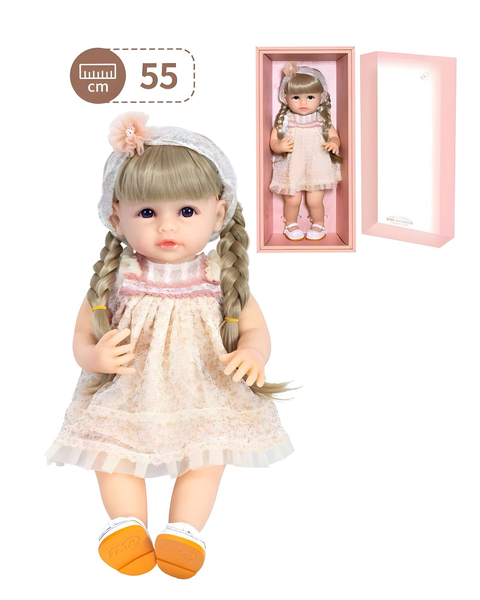 Ali Chile - Muñeca Infantil Bebé Realista Silicona Blanca