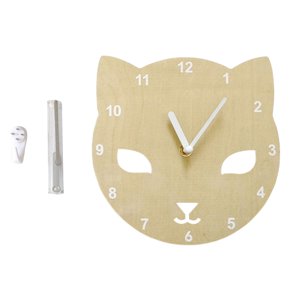 Magideal - Reloj De Pared De Animales De Dibujos Animados Colgante Moderno De De 8 "", Reloj Digital Sin Tictac, , Cocina, Hogar, Oficina, Guardería, Gato