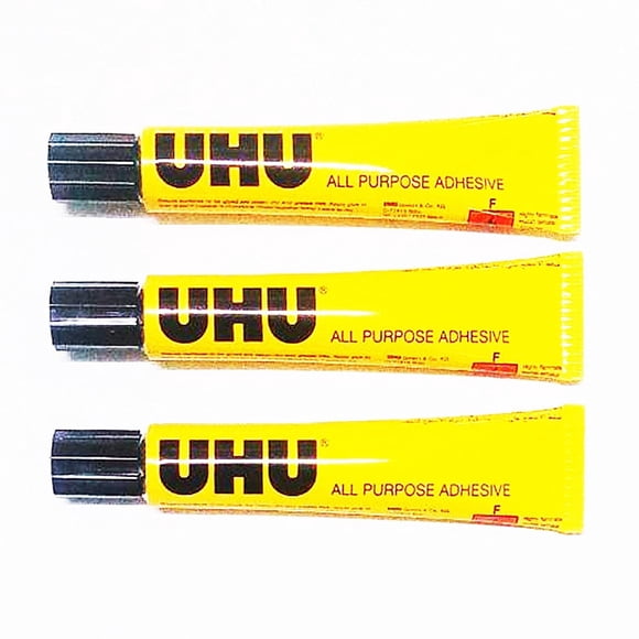 Adhesivo UHU Multiusos 20 ml, tubo, paquete de 3