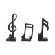 thumbnail image 3 of Escultura De Resina De Adorno De Símbolo De Música Creativa De 3 Uds Para Recuerdos De Oficina Negro, 3 of 5