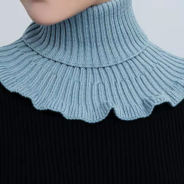 Stylish Hand-Knitted High Collar Detachable Dickey Collar for Women - Turtleneck Look!