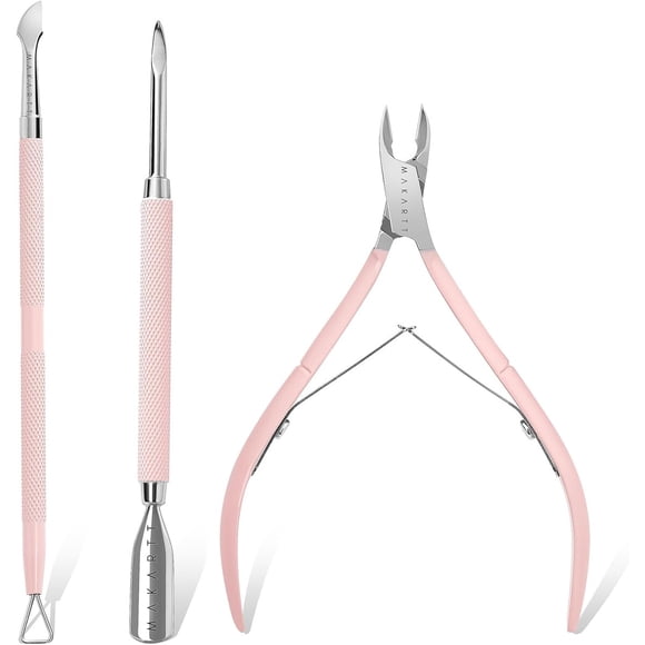 Set Manicure Makartt 3 Piezas Rosa Cortacutículas Preciso