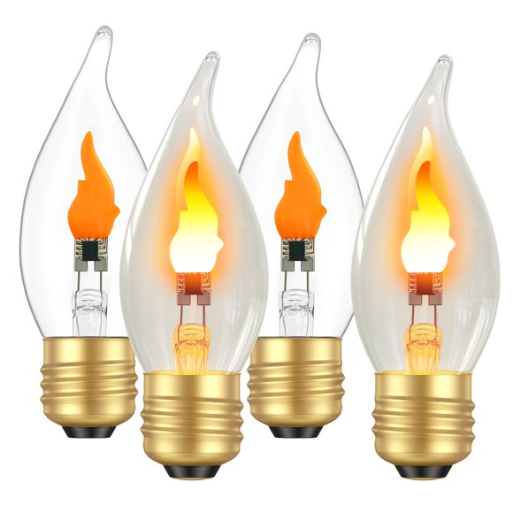 Bombilla LED Hompavo E26 Llama Parpadeante 3W (Juego de 4)