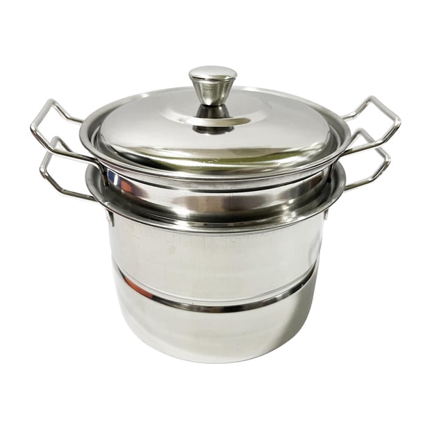 Sartenes Sartén Wok con tapa Olla de leche, Utensilios de cocina de acero inoxidable multiusos, Sartén antiadherente Wok para el hogar Restaurante Fie Olla de sopa plateada