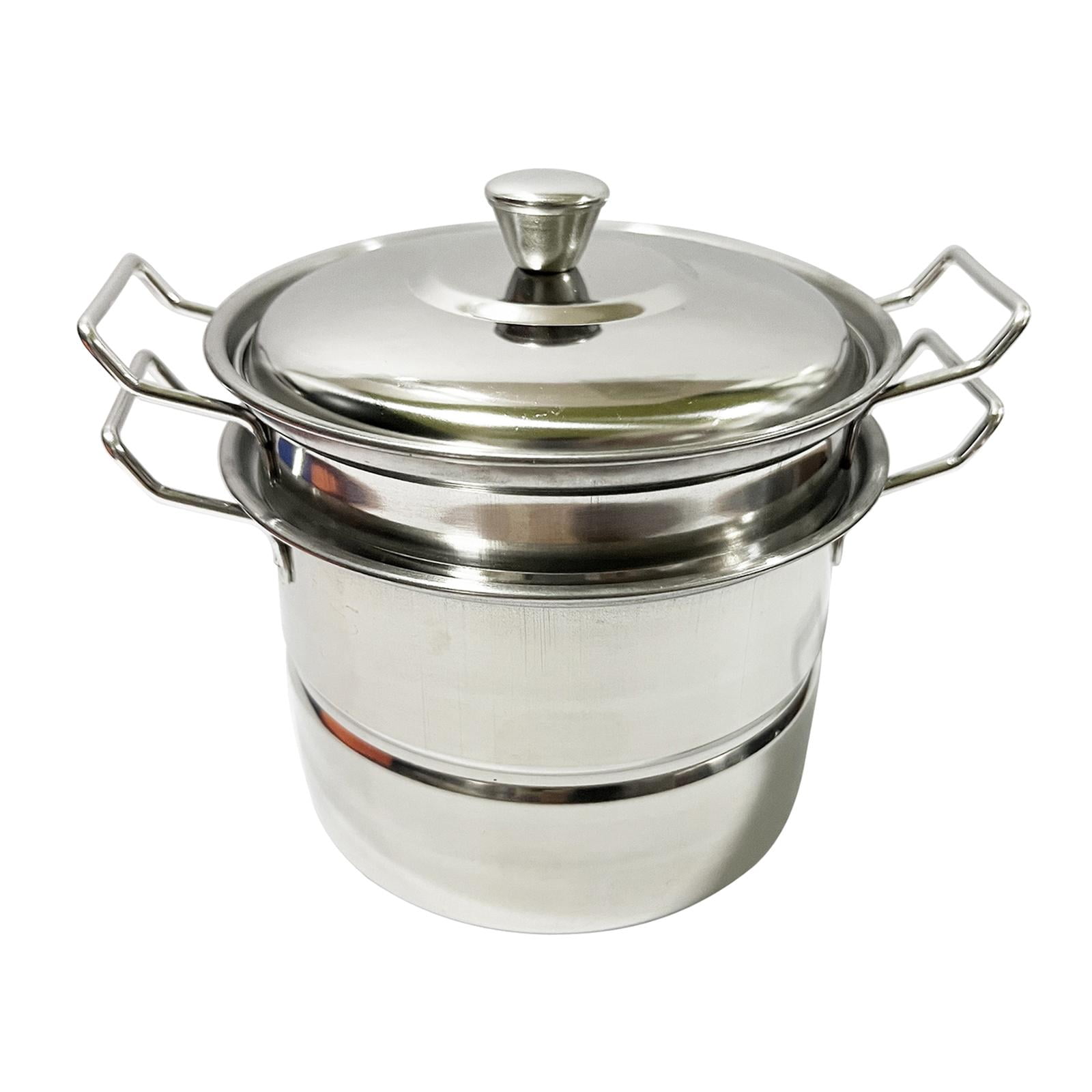 Magideal - Sartenes Sartén Wok Con Tapa Olla De Leche, Utensilios De Cocina De Acero Inoxidable Multiusos, Sartén Antiadherente Wok Para El Hogar Restaurante Fie Olla De Sopa Plateada