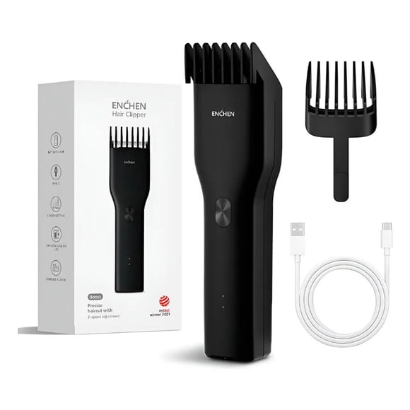 Cortadora De Pelo Enchen Boost Inalámbrica Profesional Color Negro