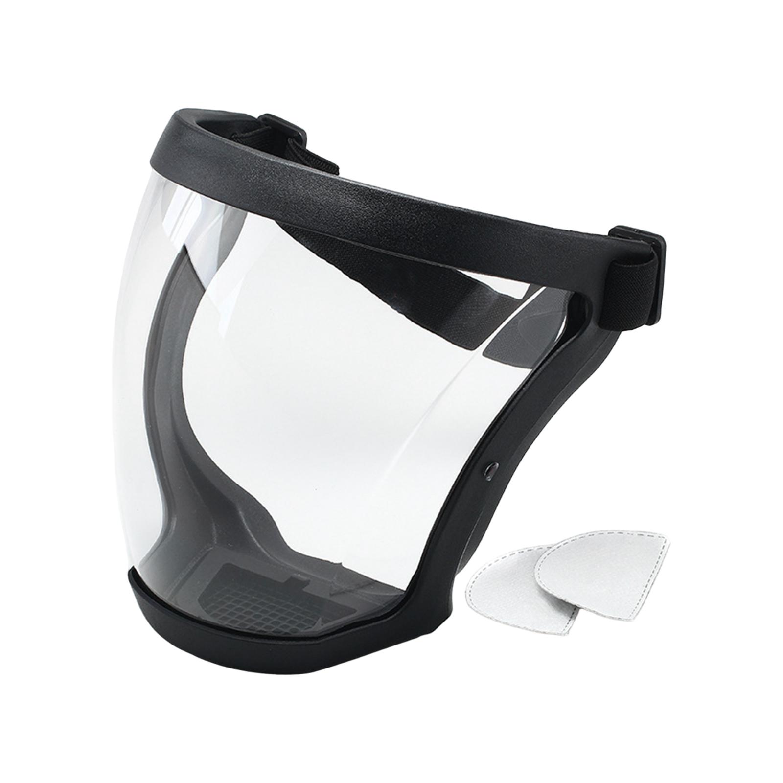 Ioensy - Protector Facial Completo Para Cortar Malas Hierbas En La Construcción, Negro Y Transparente