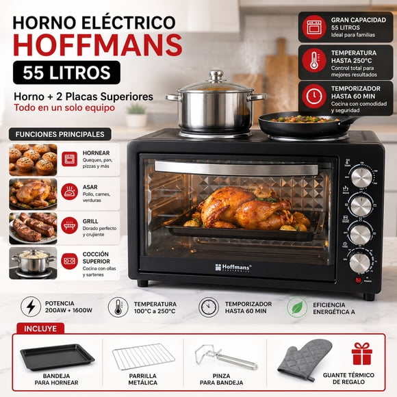 Horno 55 Litros y Quemadores para cocinar