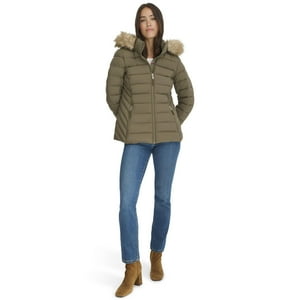 Chaqueta Tommy Hilfiger De Piel Sintética Con Ribetes Cortos Y Acolchados Para Mujer
