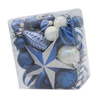 Magideal - 40 Adornos Para Árboles De Navidad, Decoración Navideña De Múltiples Formas Y Tamaños, Adornos Colgantes Decorativos Para Pared, Hogar, Patio, Boda, Azul