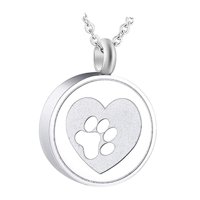 Magideal - Collar De Cineraria Cineraria Cineraria De Mascota Con Estampado De Pata Forma Forma Forma Joyas De De Animales Conmemorativos Regalos De Memoriales De Pérdida De Mascotas De Plata