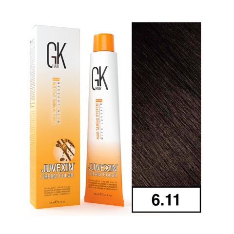 Gkhair - - Tintura Cream Color Permanente Vegana 100Ml + Oxidante - 6.11 Rubio Cenizo Oscuro Intenso