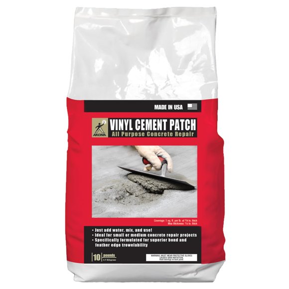 Parche de vinilo y cemento Akona para reparar superficies de concreto, 4,5 kg