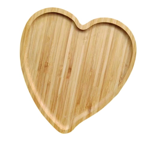 Magideal - Bandeja Para Servir Frutas Secas, Plato En Forma De Corazón, Plato De Madera Para Comida, Escritorio, Bandeja De Postres Para Fiestas, Mesa De Camping 13Cm X 125Cm X 17Cm