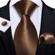 thumbnail image 2 of Corbata café seda hombre con paño y colleras Modelo Bronce Migung, 2 of 5
