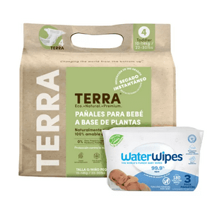 Terra Y Waterwipes - Pack Pañales Terra G 18 Uns + Tripack Toallitas Waterwipes