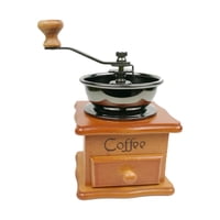 Magideal - Molinillo De Café De Mano Con Manivela, Molinillo De Café De Grano Con Cajón, Decoración Antigua, Molinillo De Mano De Madera De Estilo Vintage Para