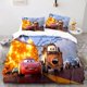 thumbnail image 1 of Lightning McQueen cartoon bedspread 100% polyester, 3D digital printing, suitable for bedroom decoration Children's gifts Bed Sheets, 1 of 5