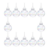 Magideal - Bolas De Navidad Iridiscentes, Adornos, Bolas Transparentes, Decoración Artesanal, Bolas Redondas Rellenables, Adornos Navideños Para El Hogar, Patio, 12 Uds.
