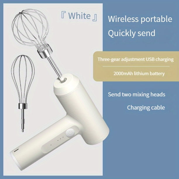 1pc, Electric Hand Mixer With Whisk, USB Chargeable Egg Beater, Multifunctional Electric Hand Mixer, For Cream Making, Baking, Cooking, Baking Tools, Kitchen Gadgets, Kitchen Accessories, Home Kitchen