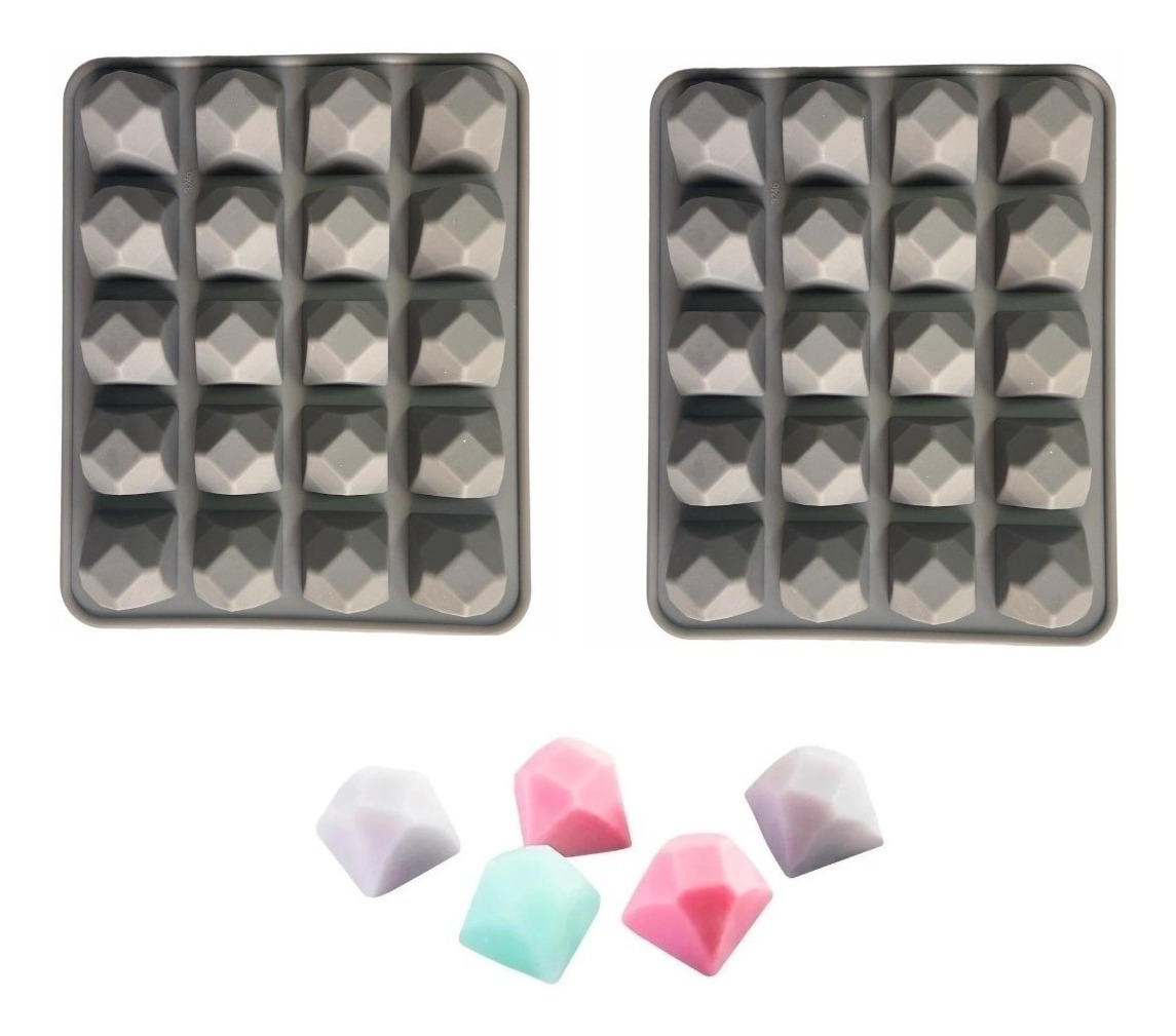 Genérico - Pack 2 Molde De Silicona Moldes Silicona Chocolate Diamante