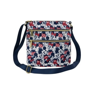 Bolso Bandolera Loungefly De Nailon Con Diseño De Mickey Y Minnie Mouse