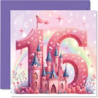 Tarjeta De Felicitación Stuff4 Fairy Princess Castle Para Niña Que Cumple 16 Años