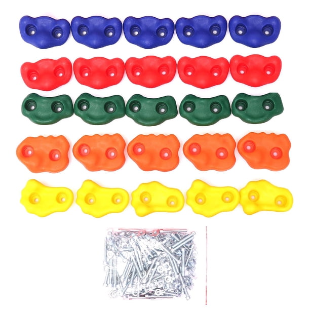 25 soportes de escalada en roca para niños, soportes de pared de roca para adultos, agarres de pared de roca para escalar, juego de juegos para patio Sin cuerda