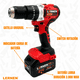 thumbnail image 4 of Kit Taladro + Llave De Impacto Brushless Lernen + 2 Baterías Color Rojo, 4 of 9