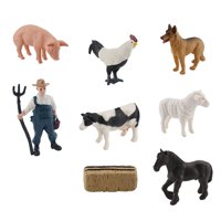 Magideal - Simulación Animales De Granja Figuras Juguetes Aprendizaje Juguetes Educativos Favores De Fiesta Aves De Corral Pequeñas Animales De Juguete Juego Par , 8 Piezas