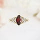 thumbnail image 2 of Dainty Promise Ring Inlaid Scarlet Oval Zircon 18k Gold Plated Engagement Wedding Jewelry For Female Evening Party Decor, 2 of 3