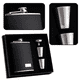 thumbnail image 3 of Set de regalo de petaca, petacas para licor para hombres con funda de cuero negro, 3 of 5