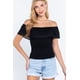thumbnail image 1 of Top Fruncido con Hombros Descubiertos y Encaje, 1 of 5