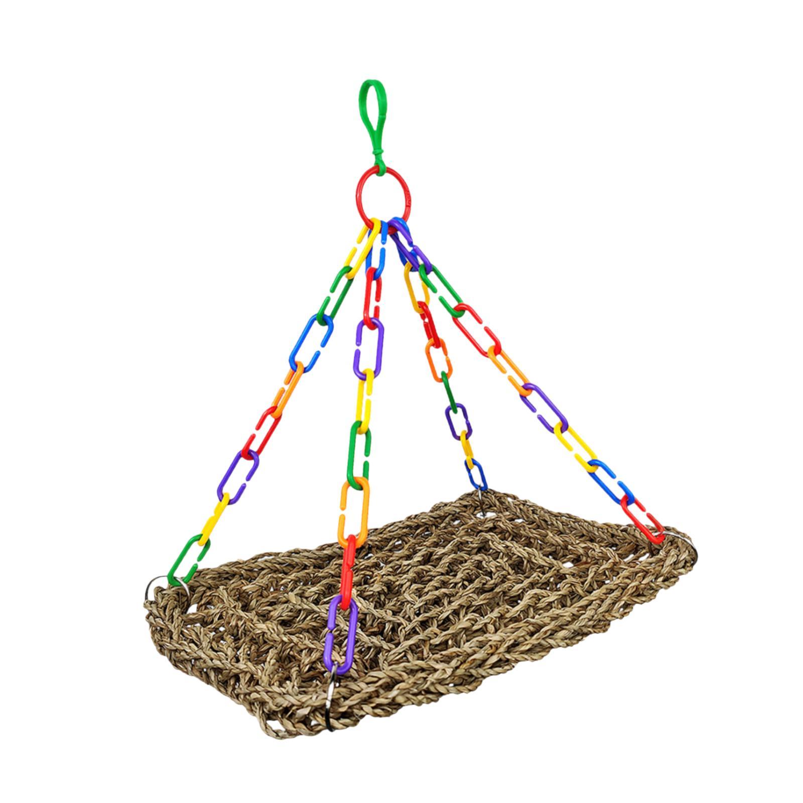 Ioensy - Bird Parrot Perch Handmade Hanging Toy Bird Cage Para Lovebird Paraket Canary M