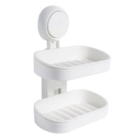 Xusx111 - Soporte De Jabón De Placa De Jabón De Doble Capa, Soporte De Esponja Fuerte Para Ducha, Baño, Bañera Y Fregadero De Cocina, Sin Taladro, Extraíble