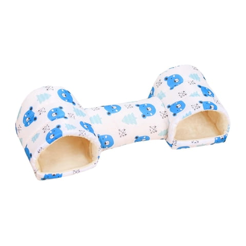 Magideal - Cama De Túneles De Hámster Conejos Juguete Juego Cálido Hábitat De Juguete Conejillos De Indias Cueva Suave Para Animales Pequeños Planeador De Azúcar Azul