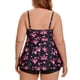thumbnail image 5 of Agnes Orinda Women's Plus Size Tankini Top Shirring Flowy Push Up Full Coverage Beach Summer Two Piece Swimsuit with Shorts L Rosa, 5 of 9