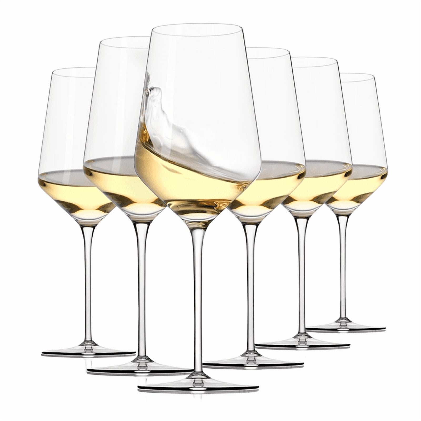 Wakeshome - Juego De 6 Copas De Vino Cristal Copas De Vino Tinto O Blanco 20 Onzas Copas Tallo Largo 620ml