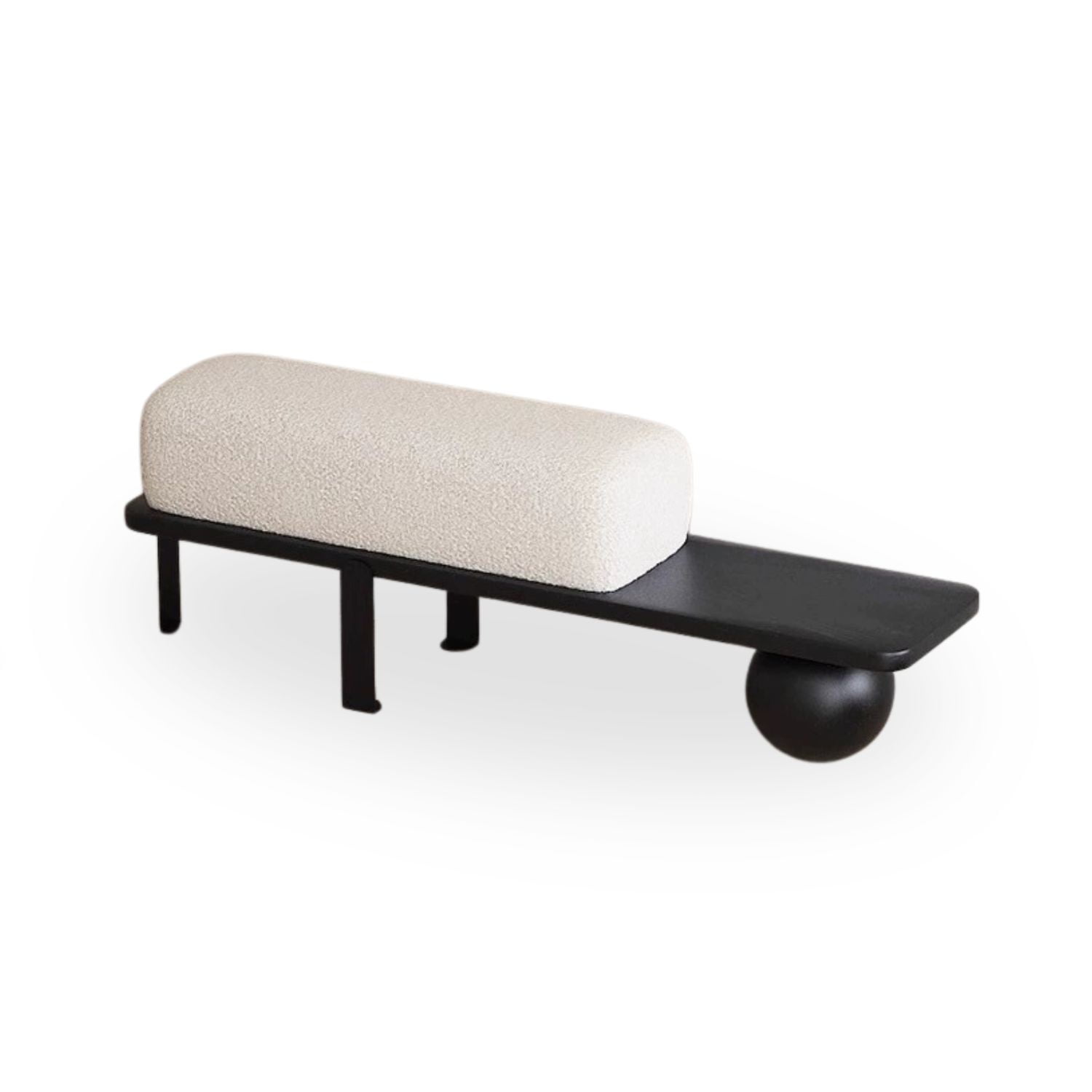 Santú Home & Deco - Taburete Moderno Madera Maciza Negro Banqueta