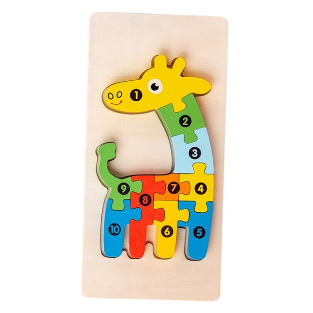 Rompecabezas Didactico Puzzle Jirafa Madera Rompecabezas De