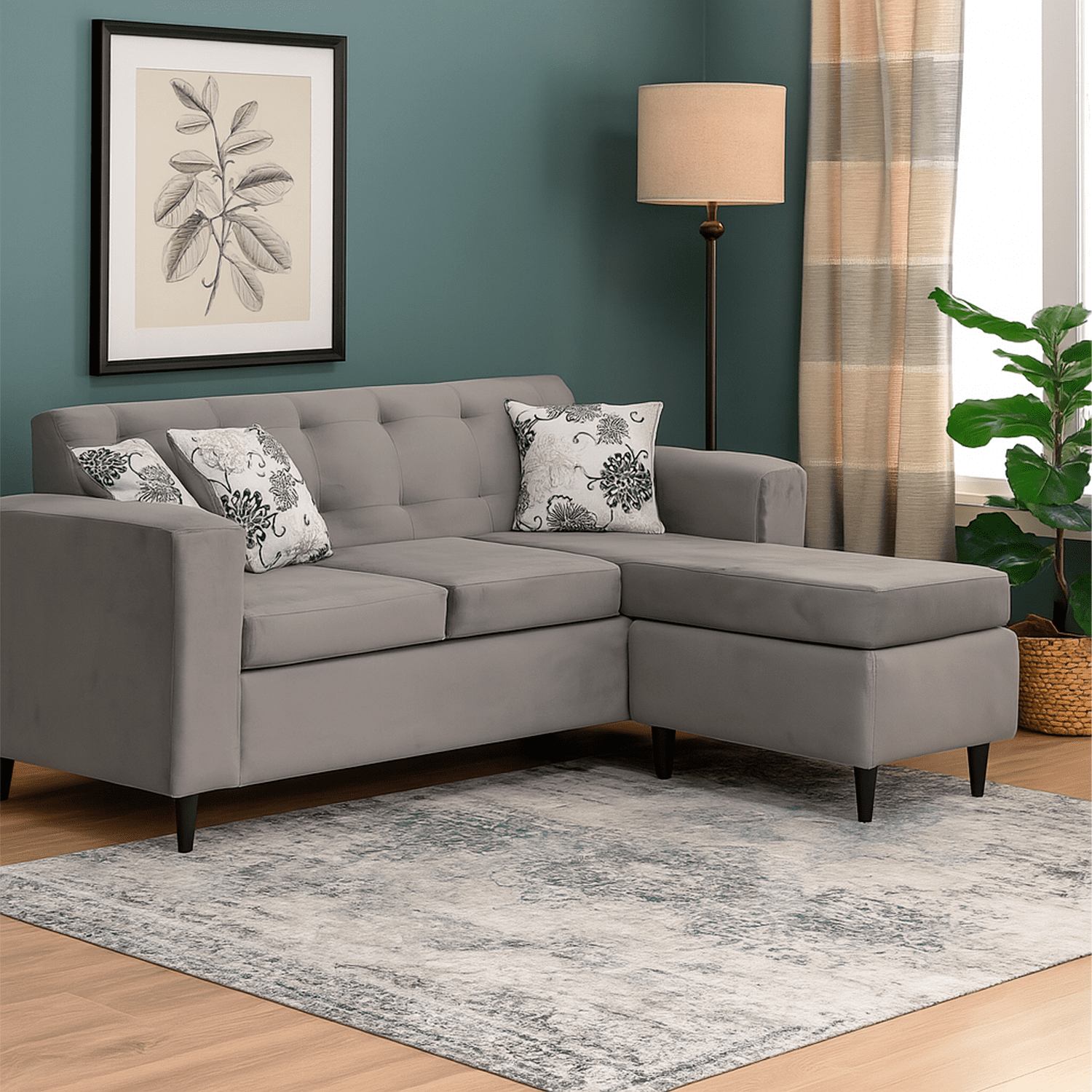 Focus - Seccional Intercambiable Roma Felpa Gris