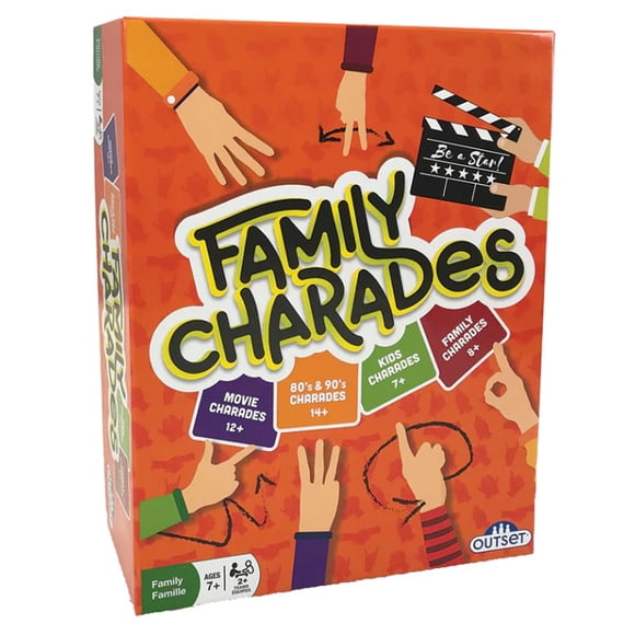 Family Charades Game Outset Media 4 juegos en 1 para mayores de 7 años