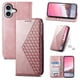 thumbnail image 1 of Funda Flip FOXDOCK para iPhone 16 Pro , Estilo Billetera con Diseño Rombo, Correa de Mano y Soporte, Uso Diario, 1 of 5