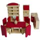 thumbnail image 5 of Dollhouse Furniture Seanmi, 5 juegos de madera a escala 1:12, 35 piezas, 5 of 7