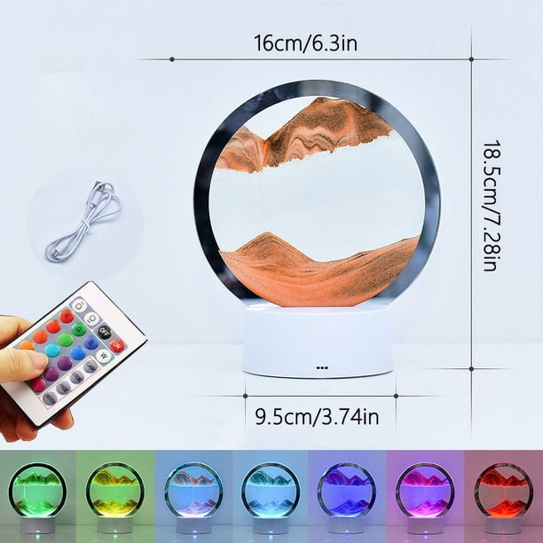 One Pack Glass Mobile Quicksand Painting Remote Control 16-Color Desk Lamp Creative Birthday Gift Office Decoration Living Room Night Light Children And Calm And Relax Desktop Toys Touch Control