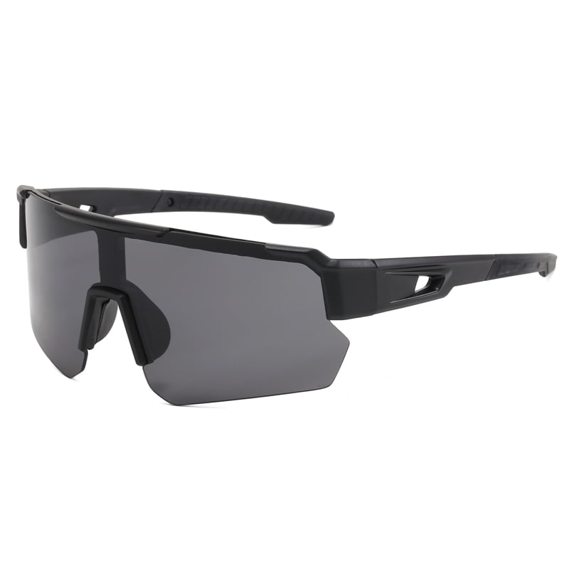 Polasup Gafas Lentes De Sol Gafas De Sol Deportivas Negras Con Lentes Oscuros Y Diseño Aerodinámico. Protección Uv 400, Ligera Y Resistente. Ideales Para Ciclismo, Running Y Actividades