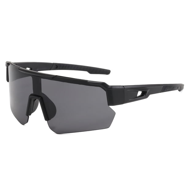 POLASUP GAFAS LENTES DE SOL Gafas de sol deportivas negras con lentes oscuros y diseño aerodinámico. Protección UV 400, ligera y resistente. Ideales para ciclismo, running y actividades