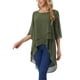 thumbnail image 4 of INSPIRE CHIC Blusa de Chifón para Mujer Manga 3/4 con Abertura Dobladillo Asimétrico Túnica Verde Militar L, 4 of 6