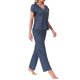 thumbnail image 4 of INSPIRE CHIC Pijamas para Mujer Cuello en V Manga Corta con Pantalones de Cordón Conjunto de Ropa de Dormir Estampado con Bolsillos S Punto Azul, 4 of 6
